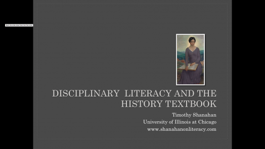 Disciplinary Literacy and History Textbooks