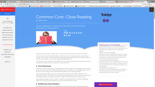 Instructor Magazine:  Common Core: Close Reading