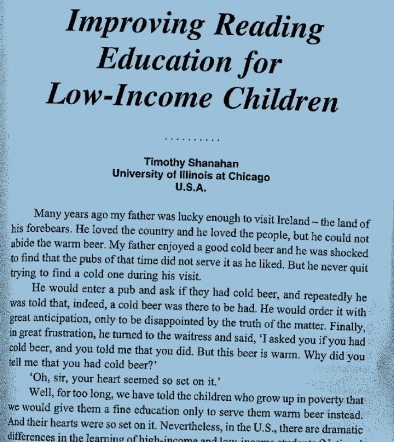 Improving Reading Education for Low-Income Children