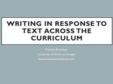 Writing to Learn Across the Curriculum