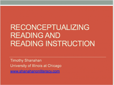 Reconceptualizing Reading and Reading Instruction