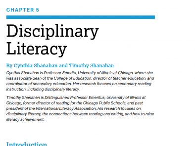 Disciplinary Literacy