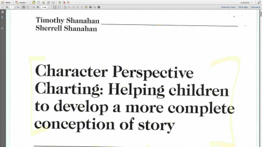 Character Perspective Charting: Helping Children to Develop a More Complete Conception of Story