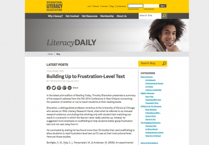 Building Up to Frustration-Level Text